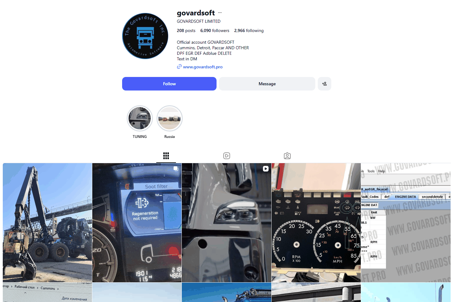 Instagram profile